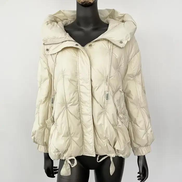 2025 automne hiver Style coréen ample chaud à capuche doudoune femmes veste épaissie 90% blanc canard