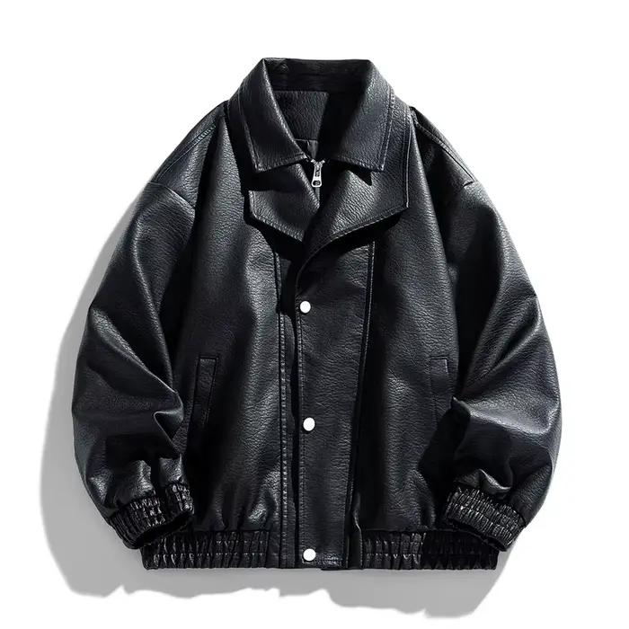 Veste en cuir ample rétro pour hommes Style coréen facile beau Simple