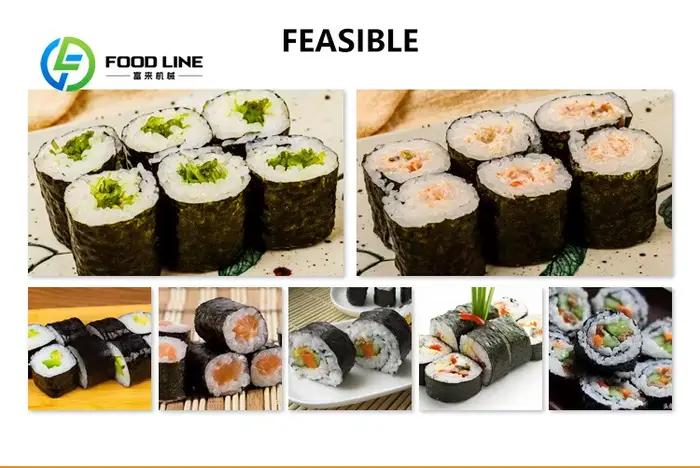 Ligne de production de sushis entièrement automatique avec machine de formage de rouleaux de sushis indépendante pour cuisine
