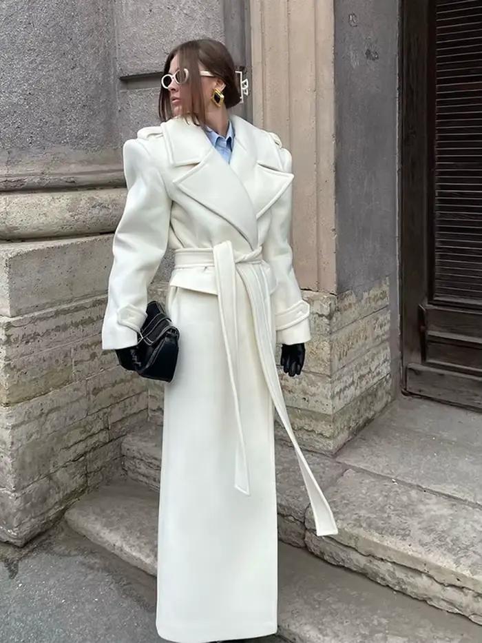 Vestes à Double boutonnage pour femmes, manteaux élégants à lacets avec ceinture, manches longues, automne 2025, manteaux d'hiver, vêtements d'extérieur