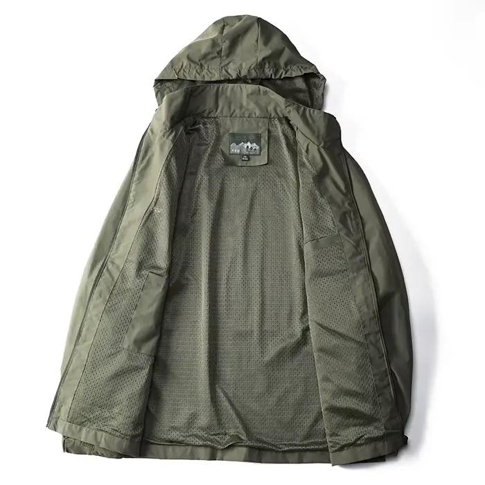 Coupe-vent Hommes DulJacket Imperméable En Plein Air À Capuche Manteau Sports Militaire Taille Européenne S-5XL Terrain Escalade Mince Outwear