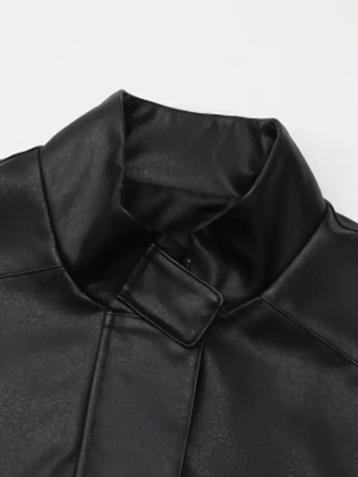 Lautaro-Veste en cuir PU surdimensionnée pour femme