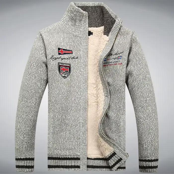 Polaire chaud homme pull doublure en laine hiver Cardigan épaissir pardessus décontracté coton noir blanc rouge hommes