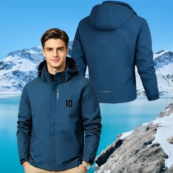 Veste pour homme avec imprimé n°10, coupe-vent imperméable à capuche amovible, manteau de sport décontracté pour le trekking, S-3XL