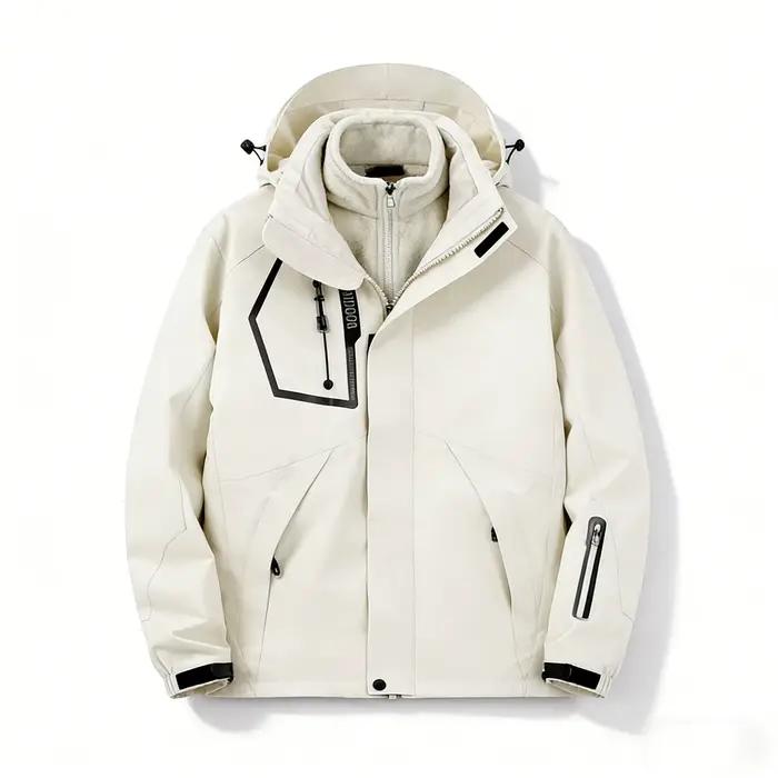 Veste 3 en 1 pour hommes, polaire détachable, coupe-vent, imperméable, manteau d'hiver, randonnée en plein air, Ski, avec capuche, combinaison de randonnée unisexe