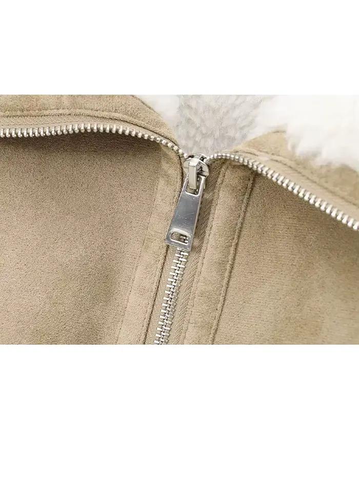 HH femmes hiver nouveau Simple polyvalent réversible veste femme haute rue décontracté chaud fileté ourlet polaire