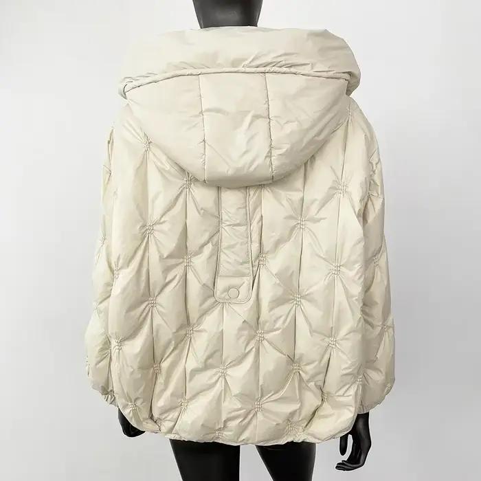 2025 automne hiver Style coréen ample chaud à capuche doudoune femmes veste épaissie 90% blanc canard