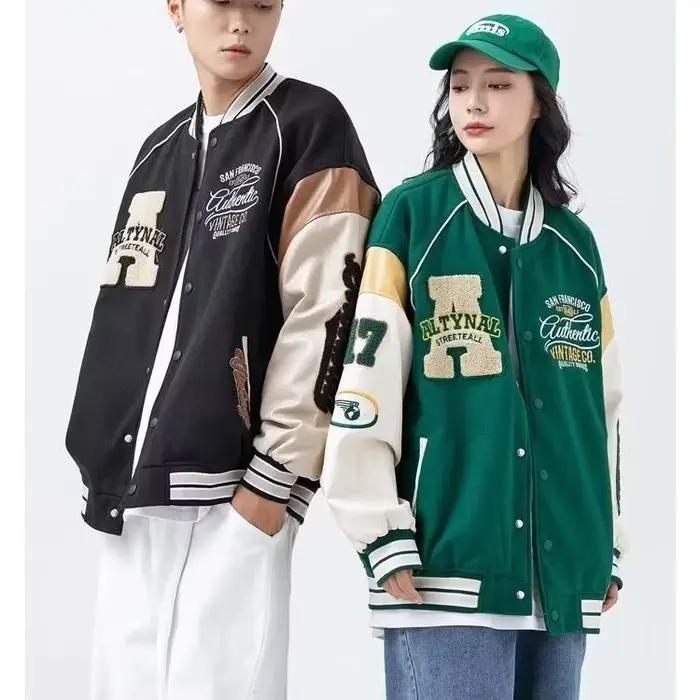 Veste brodée style Américain vintage pour homme, veste casuelle et tendance pour les voyages et les sorties en ville