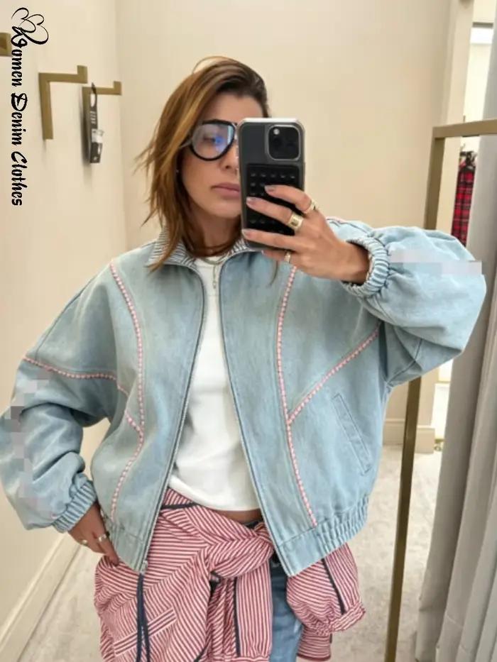 Manteau décontracté patchwork pour femme, élégant, à manches longues, avec fermetures éclair et poches, col montant, vêtement d'extérieur féminin, collection automne-hiver 2026, streetwear pour femme