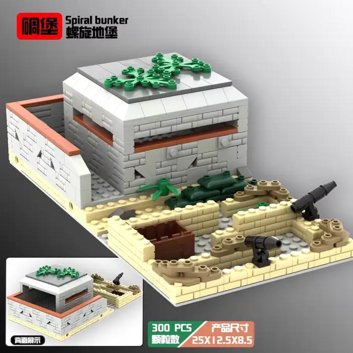 Ensemble de blocs de construction de bunker de forteresse militaire WW2, briques de tranchée de champ de bataille à monter soi-même, jouets éducatifs créatifs de défense de l'armée pour enfants