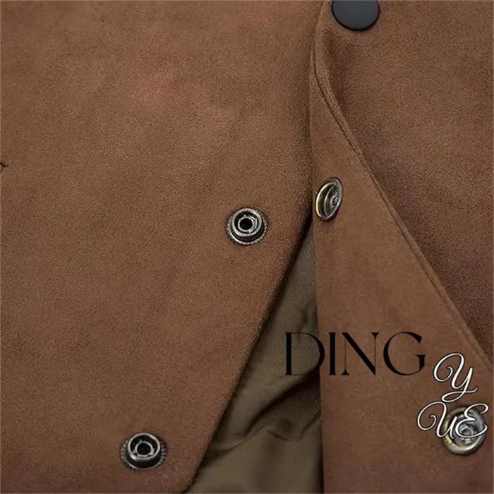 Gilet de costume en cuir suédé pour hommes