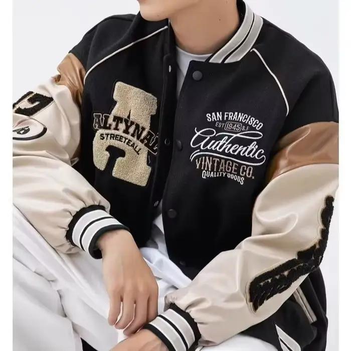 Veste brodée style Américain vintage pour homme, veste casuelle et tendance pour les voyages et les sorties en ville