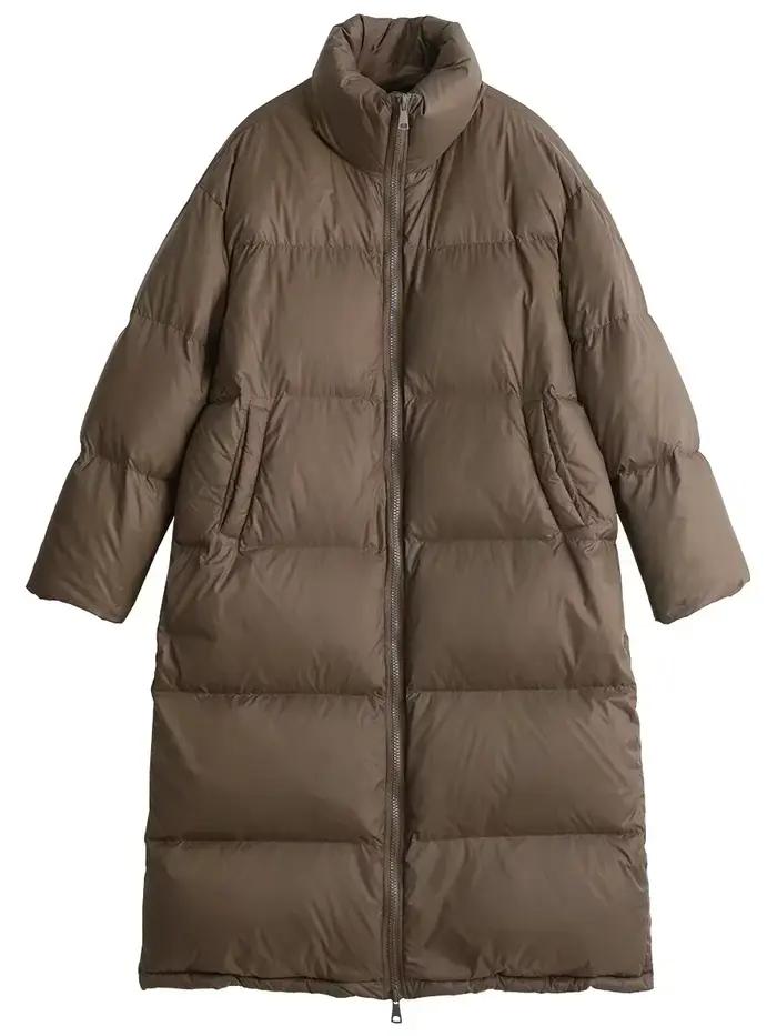 CHIC VEN-Doudoune Longue en Duvet de Canard Blanc pour Femme