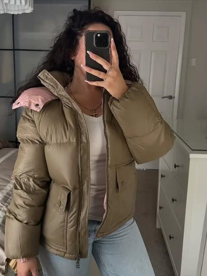 Doudoune d'hiver à capuche pour femme