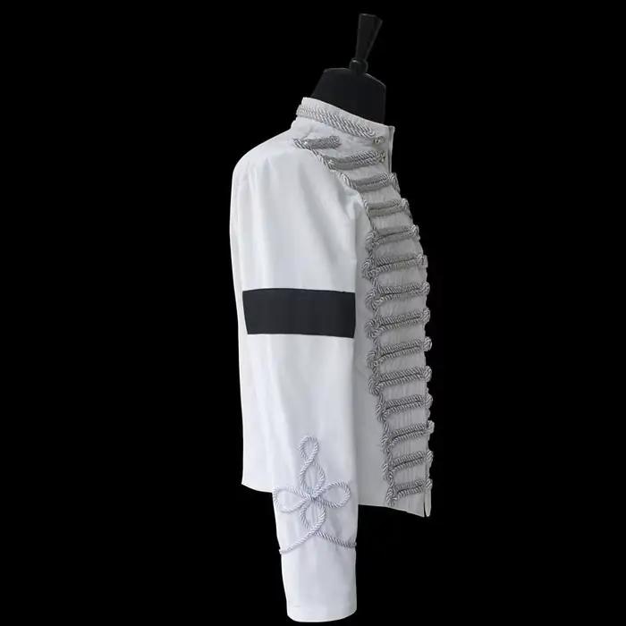 Veste blanche militaire anglaise classique faite à la main, MJ Michael Jackson, robe formelle décontractée, spectacle d'Halloween, collection de cadeaux