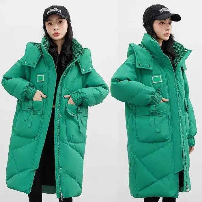 Parkas à capuche monochromes pour femmes avec grandes poches