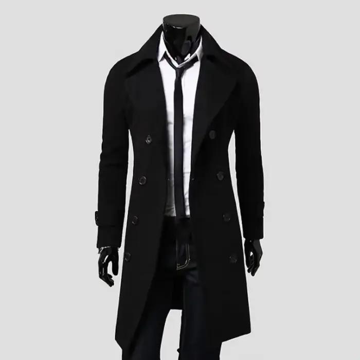 Trench-Coat Simple à Double boutonnage pour hommes