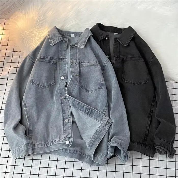 BF Style lavé Denim veste pour femmes surdimensionné décontracté couleur unie Jean manteau printemps automne Simple