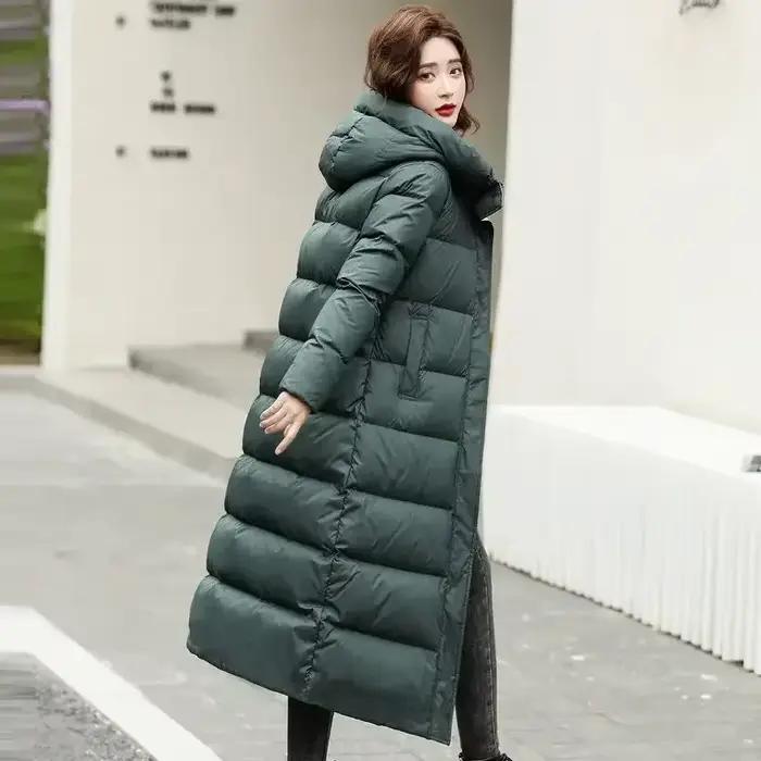 Manteaux en coton épais 2025 Parka d'hiver vestes noires Parkas longs pour femmes