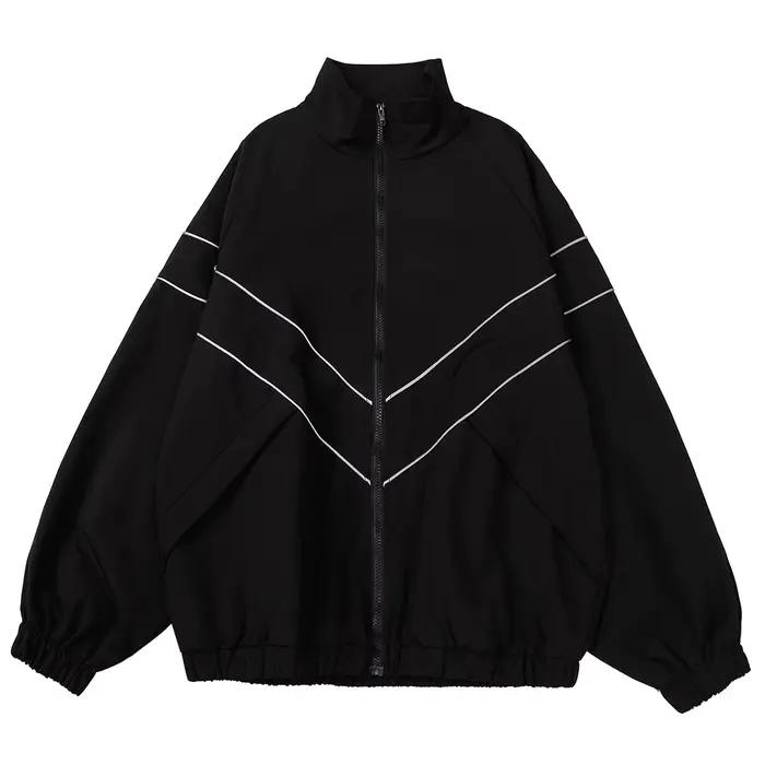 Veste coupe-vent à rayures réfléchissantes pour hommes