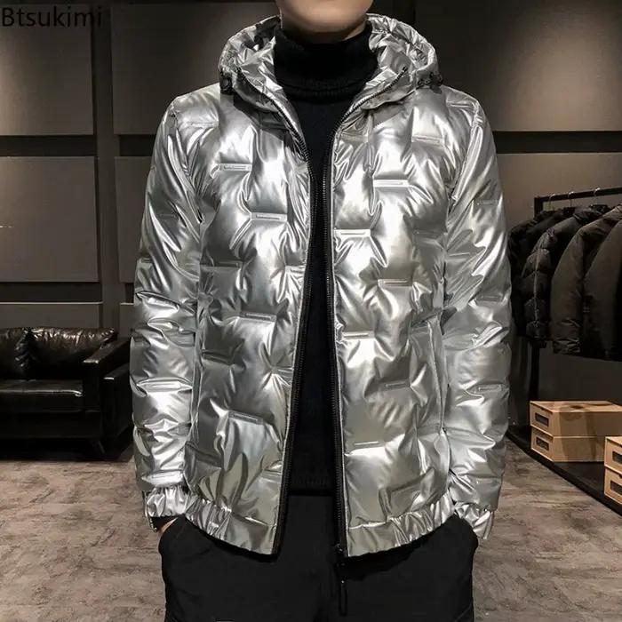 2026 hommes brillant vers le bas manteaux vestes automne hiver nouveau décontracté mode Bomber doudoune de haute
