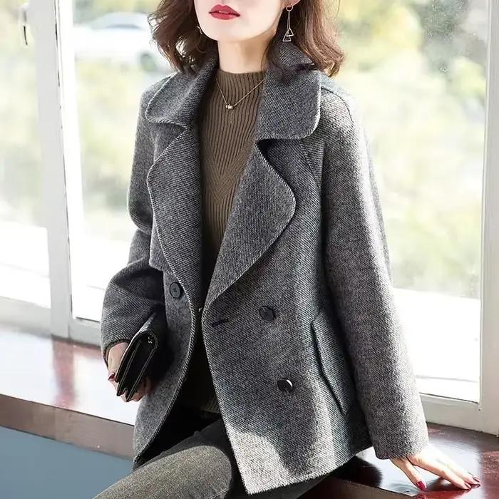 Manteau en mélange de laine pour femme