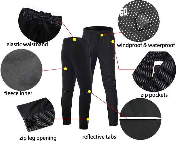 ARSUXEO hommes chaud thermique cyclisme veste ensemble coupe-vent imperméable vélo