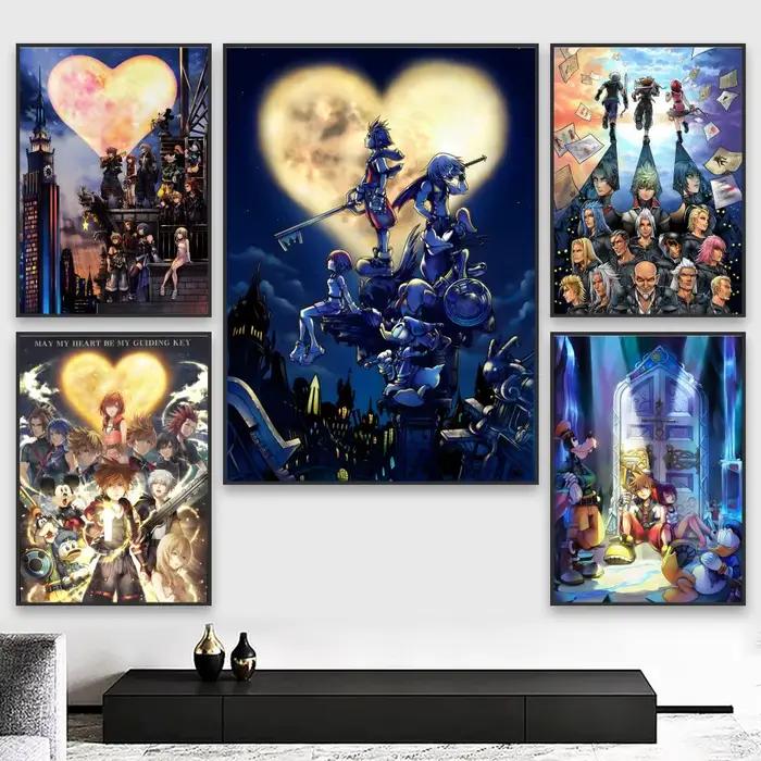 Affiche de cœurs de jeu vidéo k-kingdom, autocollants muraux élégants et abordables pour dortoir, salon et espaces de chambre à coucher
