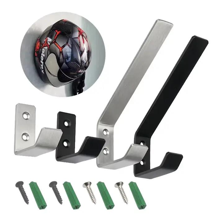 Supports à crochets pour casque de moto en acier inoxydable, cintre polyvalent, porte-manteaux pour bagages à domicile, étagère murale pour armoire de cuisine