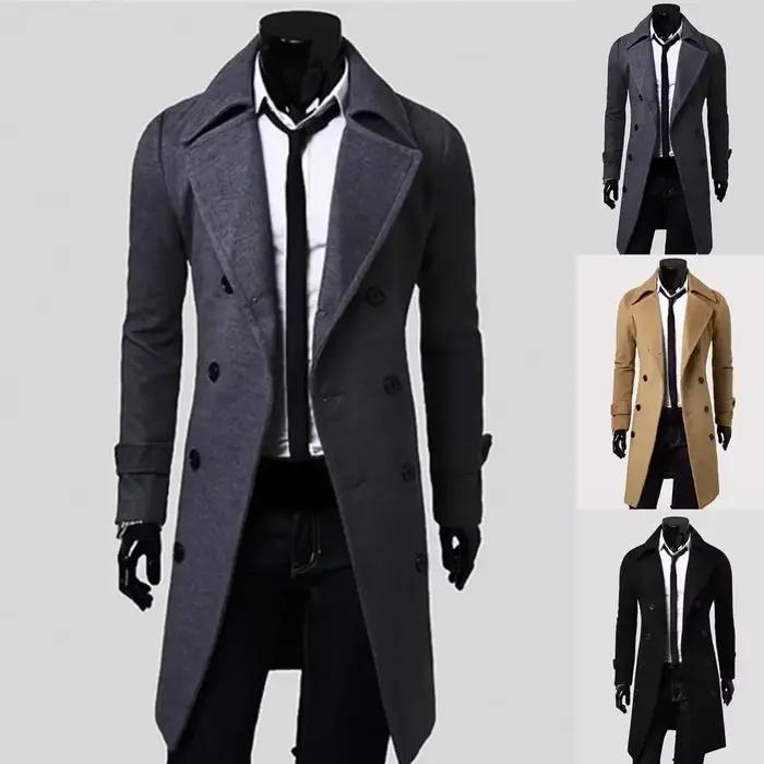 Trench-Coat Simple à Double boutonnage pour hommes