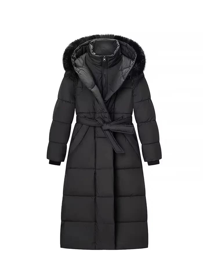HH femmes mode hiver vestes solide à capuche col haut manches longues à lacets décoration poche fermeture éclair femme manteaux décontractés