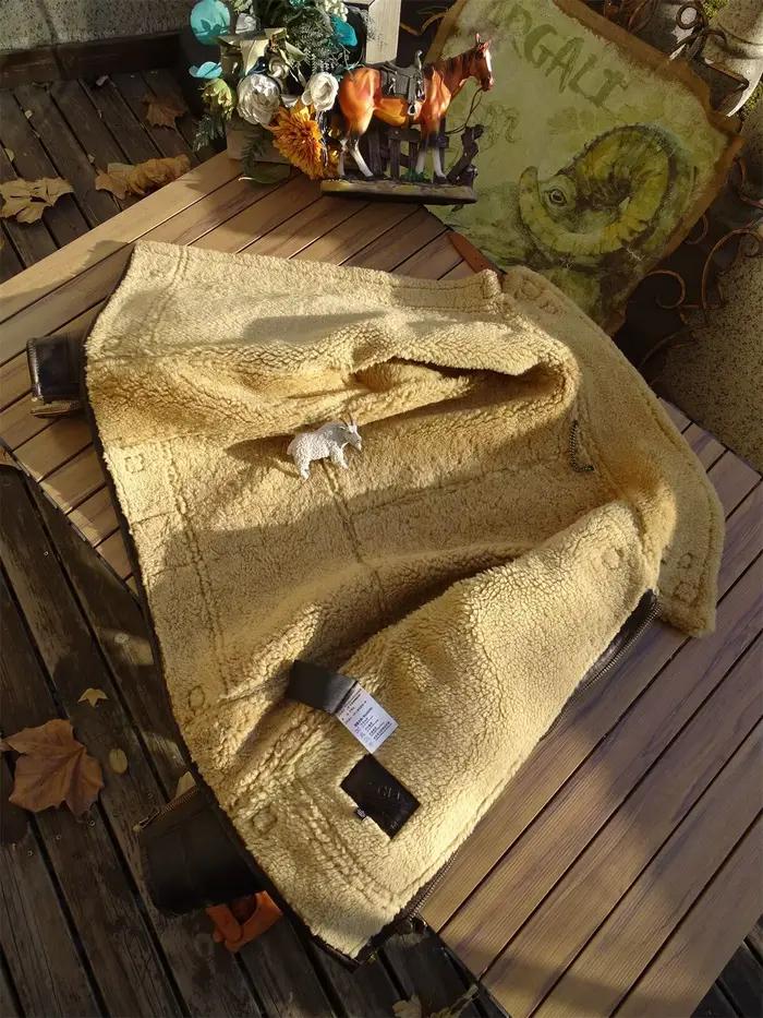 Veste en peau de mouton naturelle pour homme