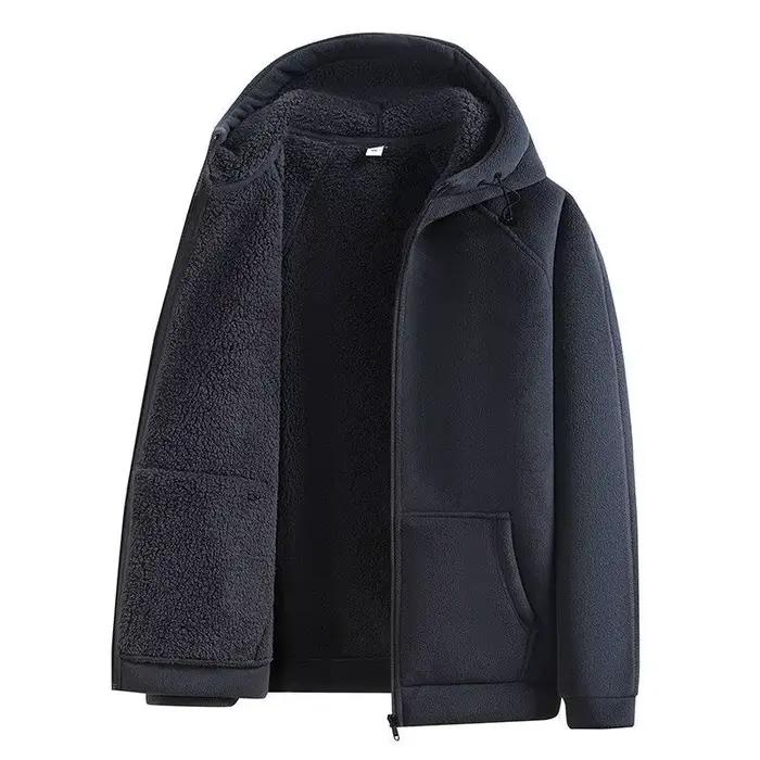 2025 nouvelle veste polaire épaisse pour hommes et femmes, veste à capuche coupe-vent et chaude hiver extérieur haut à capuche vêtements d'hiver vente