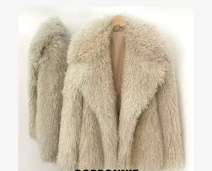 Manteaux de fourrure femmes automne hiver haut à la mode rose fausse