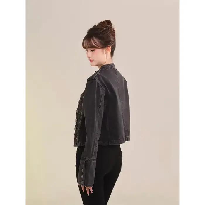 Veste courte en Denim rétro américain pour femmes