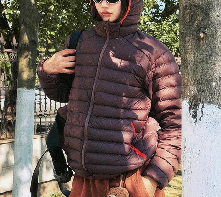 Veste matelassée pour femmes, à capuche, légère, chaude, coupe-vent, en coton, pour le ski, la rando