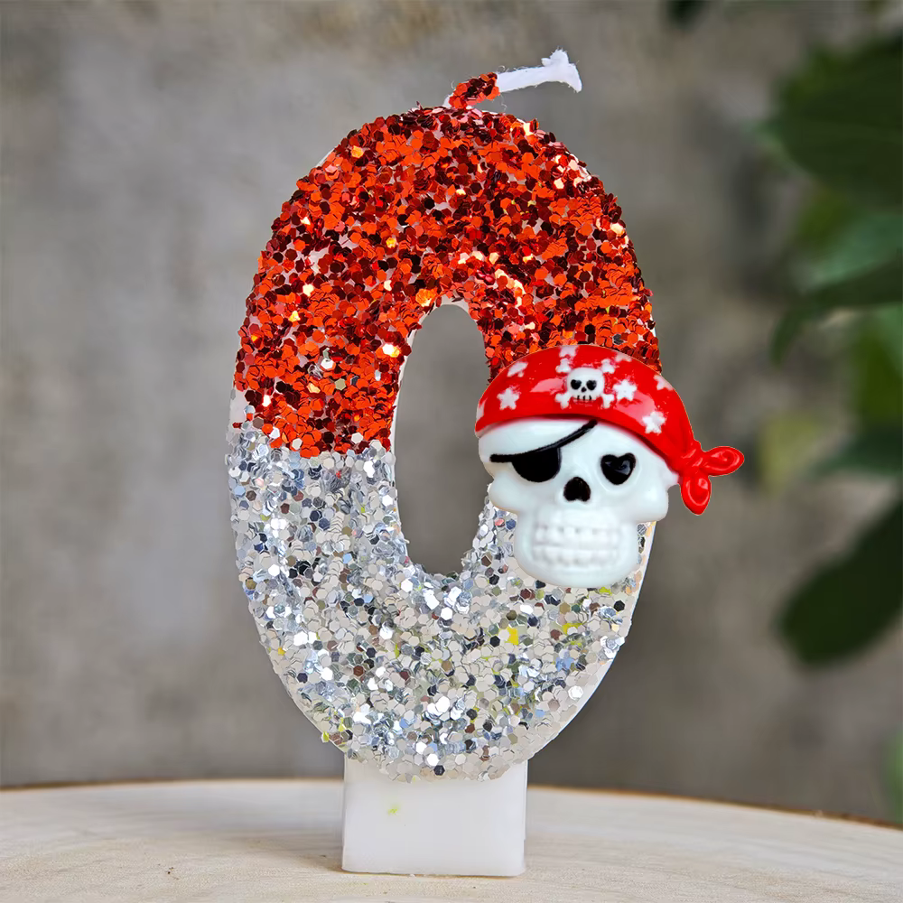 Bougies à thème de bateau Pirate, chiffres 0-9, décoration de gâteau, décoration de gâteau de fête d