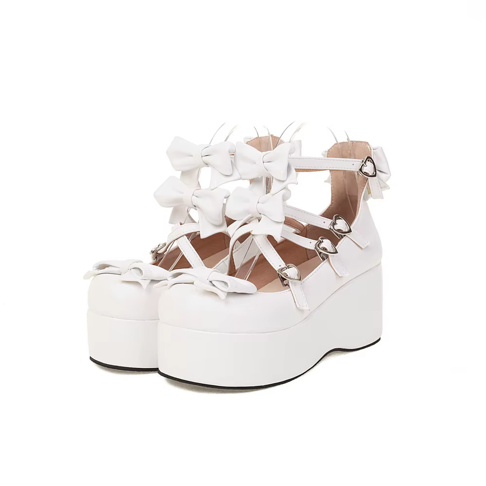 Princess Lolita-Chaussures à plateforme Mary Essence pour filles, escarpins à semelle compensée, ros