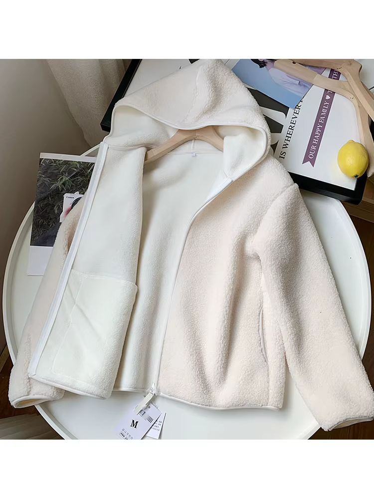 Mumaroho – veste en polaire pour femme, manteau chaud à manches longues, couleur unie, avec capuche,