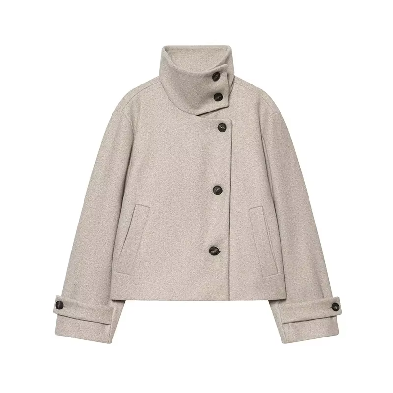 Manteaux pour femmes, veste en laine courte pour femme, vestes courtes amples, tenues quotidiennes p