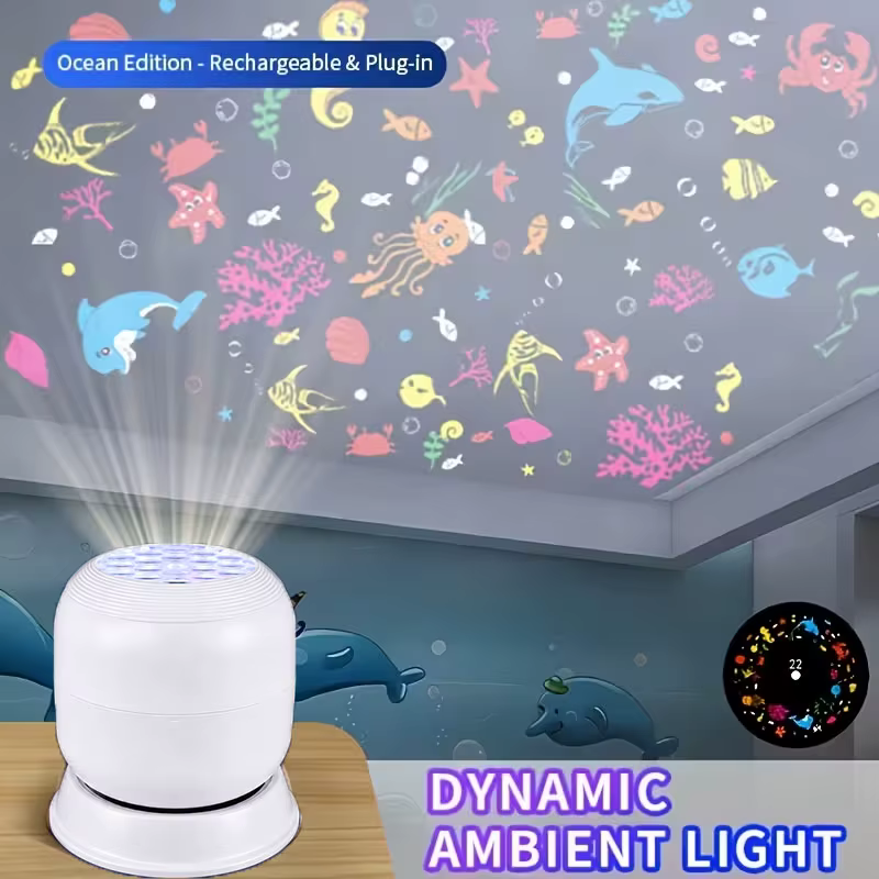 360 °   Lampe de nuit dynamique rotative, lampe d'ambiance alimentée par USB, éclairage décoratif po