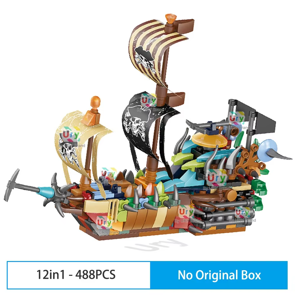 Série City 12-en-1 : Bateau pirate, Bateau d'aventure, Bateau d'expédition, Navire de film, Modèle d