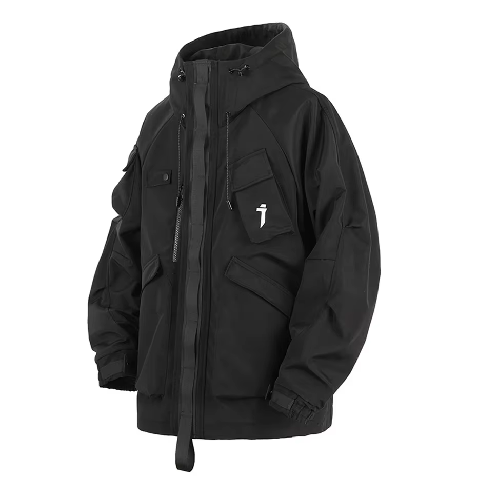 Techwear-Veste Multi-Poches pour Homme, Coupe-vent Vintage, Streetwear, Harajuku, Décontracté, Combi
